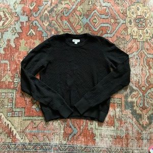 Frank & Oak Black Textured Crewneck